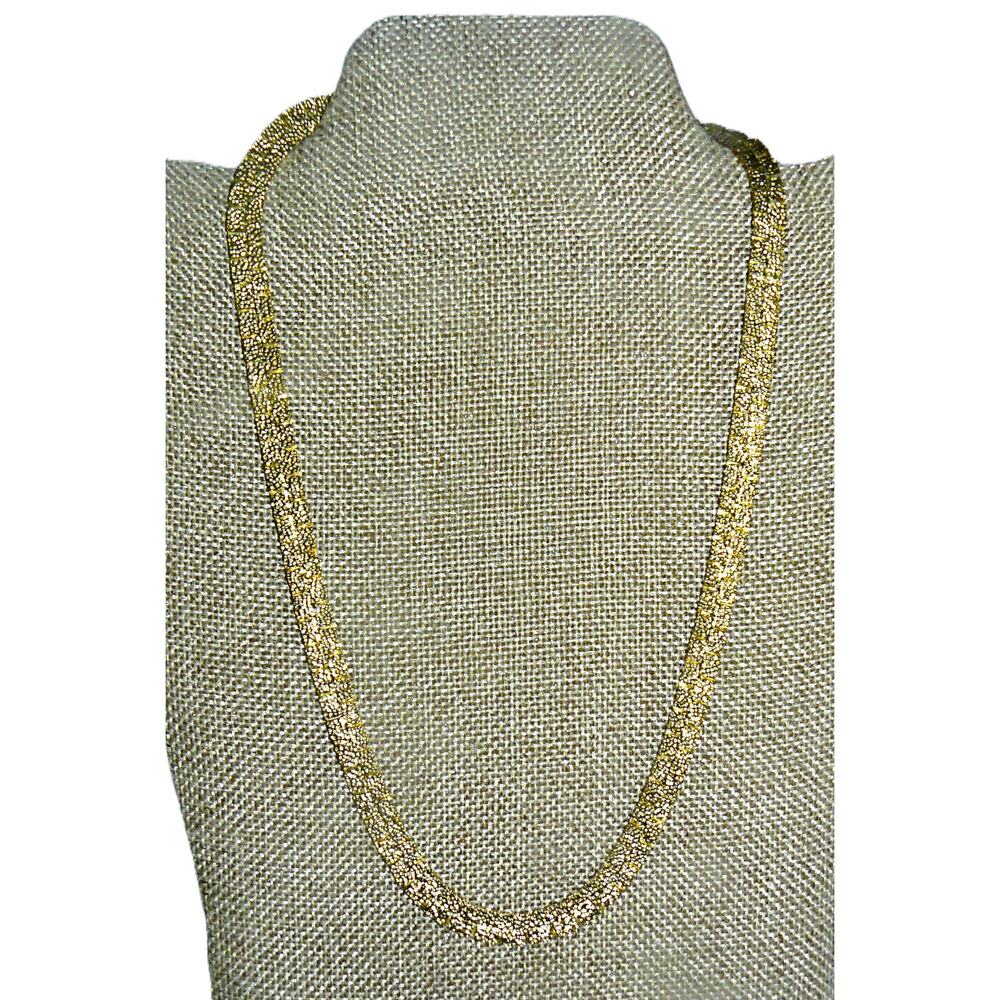 Vintage Gold-Tone Textured Necklace Lobster Clasp Closure Statement Jewelry
